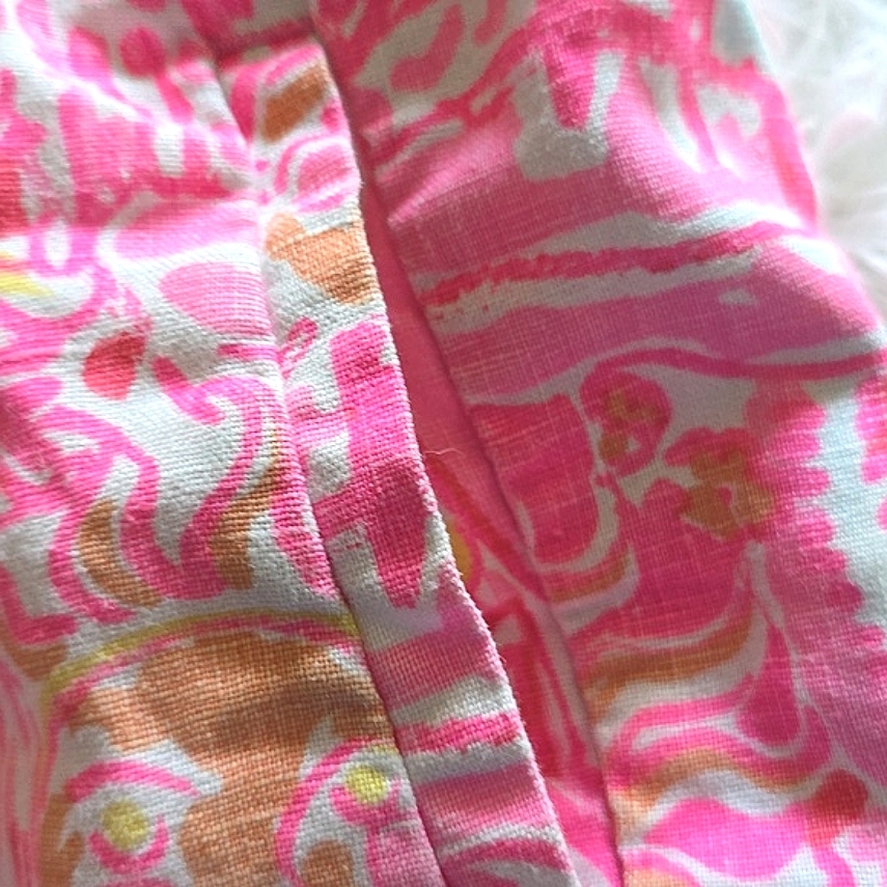 Lilly Pulitzer Pink and Yellow Women's Shorts, "Kinis In The Keys." - Picture 3 of 8